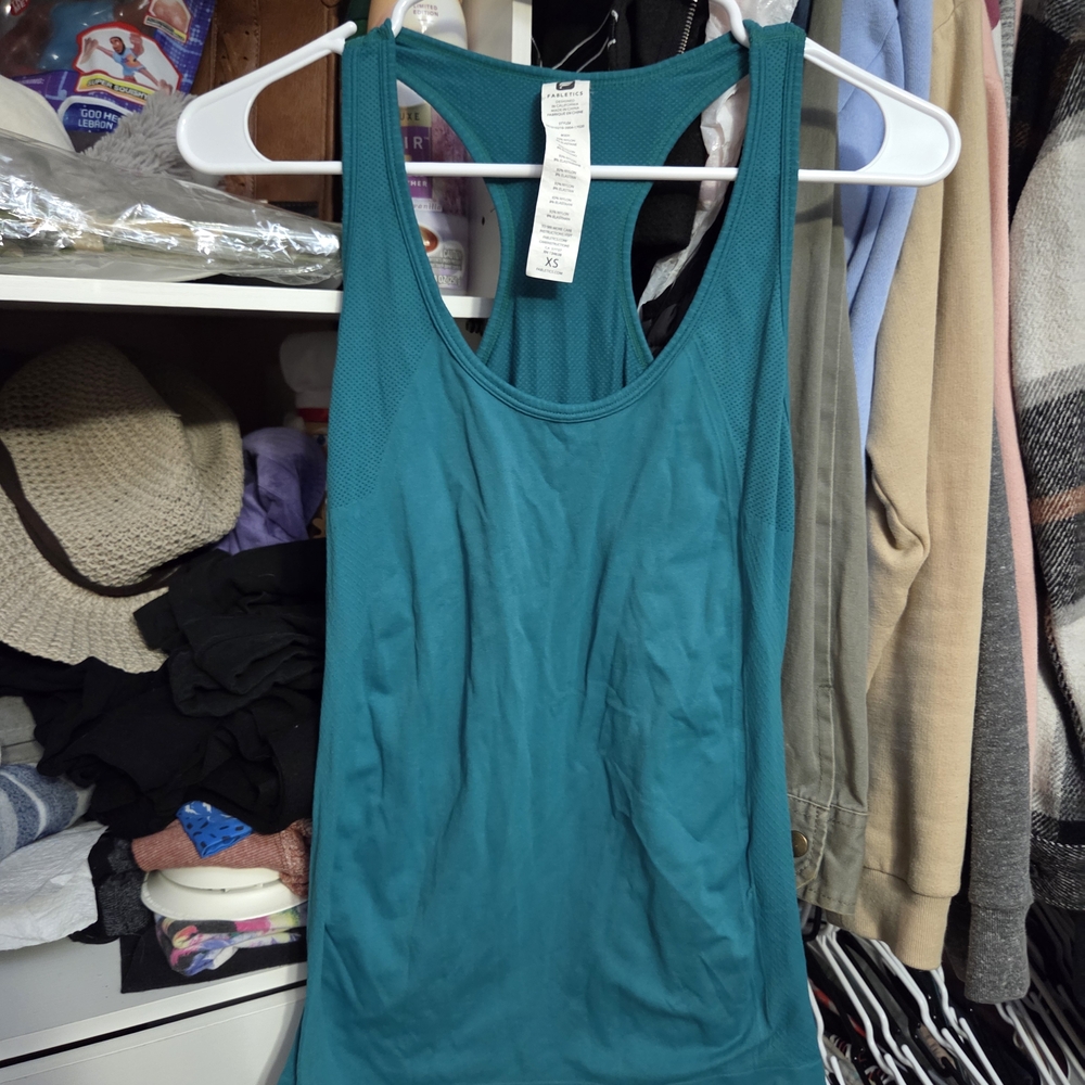 Fabletics Teal Racerback Tank Top - Picture 1 of 3
